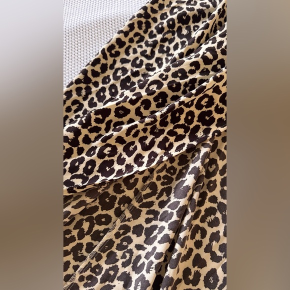 SOMETHING NAVY Brown Leopard Print Swim Coverup Robe Kimono Wrap - Picture 13 of 14